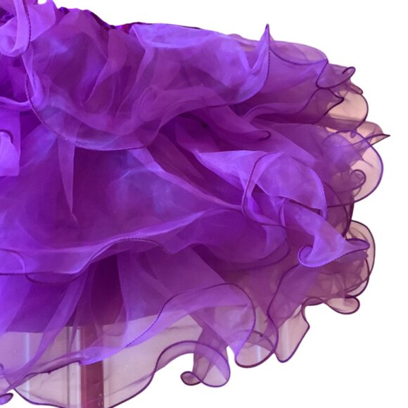 VINTAGE - Purple Multi layered Ruffle Tutu Skirt - XL kids - medium adult - Picture 5 of 9